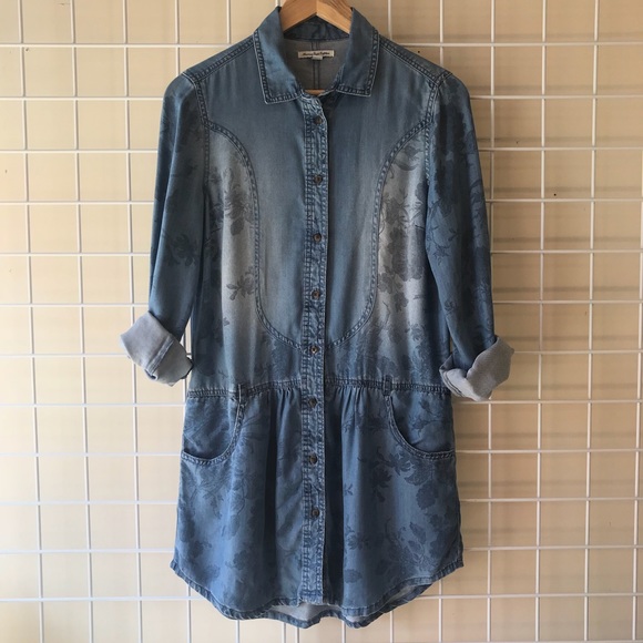 American Eagle Outfitters Dresses & Skirts - AEO Floral Denim / Chambray Shirtdress